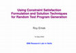 Research paper thumbnail of Using a constraint satisfaction formulation and solution techniques for random test program generation