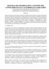 Research paper thumbnail of SISTEMAS DE INFORMACIÓN Y GESTIÓN DEL CONOCIMIENTO EN LAS EMPRESAS FAMILIARES