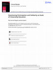 Research paper thumbnail of Questioning Participation and Solidarity as Goals of Citizenship Education