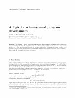 Research paper thumbnail of A Logic for Schema-Based Program Development