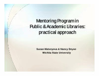 Research paper thumbnail of Mentoring program in public and academic libraries: practical approach