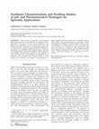 Research paper thumbnail of Synthesis, characterization, and swelling studies of pH and thermosensitive hydrogels for specialty applications