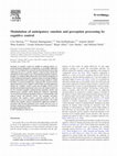 Research paper thumbnail of Modulation of anticipatory emotion and perception processing by cognitive control