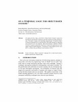 Research paper thumbnail of On a temporal logic for object-based systems