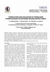 Research paper thumbnail of FORMULATION AND EVALUATION OF TAMSULOSIN HYDROCHLORIDE AS SUSTAINED RELEASE MATRIX TABLET