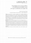 Research paper thumbnail of El paradigma de la ciencia política y la administración pública: retos a los que se enfrentan en el siglo XXI