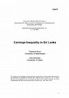 Research paper thumbnail of Earnings Inequality in Sri Lanka