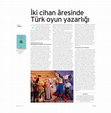 Research paper thumbnail of Iki Cihan Aresinde Turk Oyun Yazarligi/ Murat Cankara