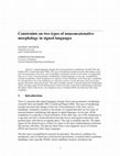 Research paper thumbnail of Constraints on two types of nonconcatenative morphology in signed languages