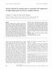 Research paper thumbnail of Anxiety induced by prenatal stress is associated with suppression of hippocampal genes involved in synaptic function