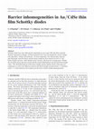 Research paper thumbnail of Barrier inhomogeneities in Au/CdSe thin film Schottky diodes