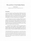 Research paper thumbnail of Why and How to Teach Indian History