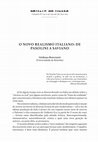 Research paper thumbnail of O novo realismo italiano: de Pasolini a Saviano