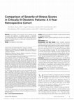 Research paper thumbnail of Comparison of Severity-of-Illness Scores in Critically Ill Obstetric Patients: A 6-Year Retrospective Cohort