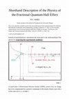 Research paper thumbnail of Shorthand Description of the Physics of the Fractional Quantum Hall Effect