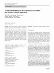 Research paper thumbnail of A unified methodology for the evaluation of accessibility and usability of mobile applications