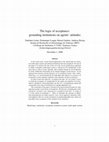 Research paper thumbnail of The Logic of Acceptance: Grounding Institutions on Agents' Attitudes