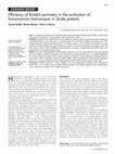 Research paper thumbnail of Efficiency of Rarebit perimetry in the evaluation of homonymous hemianopia in stroke patients