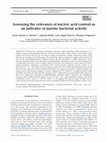 Research paper thumbnail of Assessing the relevance of nucleic acid content as an indicator of marine bacterial activity