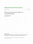 Research paper thumbnail of What Counts as Domestic Violence? A Conceptual Analysis