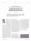 Research paper thumbnail of Amélioration ou déshumanisation