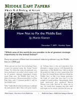 Research paper thumbnail of How Not to Fix the Middle East