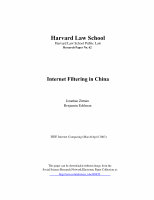 Research paper thumbnail of Internet filtering in China