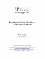 Research paper thumbnail of Evaluating the costs and benefits of taxing Internet commerce