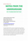 Research paper thumbnail of BOOK ANNALYSIS-NOTES FROM THE UNDERGROUND ANNALYSED BY NYAMBE JEFFERSONS MOSES