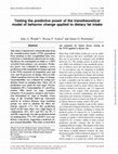 Research paper thumbnail of Testing the predictive power of the transtheoretical model of behavior change applied to dietary fat intake