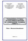 Research paper thumbnail of Programme MENU 2013