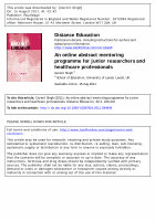 Research paper thumbnail of An online abstract mentoring programme for junior researchers and healthcare professionals