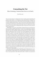 Research paper thumbnail of Unmasking the Net - When Technology Communication Turns to the Public