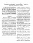 Research paper thumbnail of On the Constancy of Internet Path Properties