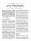 Research paper thumbnail of Multicast-Based Inference of Network-Internal Characteristics: Accuracy of Packet Loss Estimation