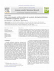 Research paper thumbnail of Multi-criteria analysis and the resolution of sustainable development dilemmas: A stakeholder management approach