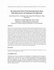 Research paper thumbnail of Automated Test Case Generation and Optimization : A Comparative Review