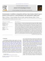 Research paper thumbnail of Intrataxonomic variability in metapodial and femur bone density related to age in guanaco (Lama guanicoe). Zooarchaeological and taphonomical implications