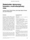 Research paper thumbnail of Stakeholder democracy: towards a multi-disciplinary view