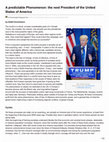 Research paper thumbnail of A predictable Phenomenon: The next President of the United States