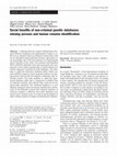 Research paper thumbnail of Social benefits of non-criminal genetic databases: missing persons and human remains identification