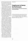 Research paper thumbnail of Ungehorsam im Namen des Rechtsstaats. Wie die Asylbewegung der 1980er-Jahre zur Renaissance des Kirchenasyls beitrug