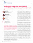 Research paper thumbnail of Et si renoncer au port de signes religieux etait une question dethique professionnelle pour les enseignants