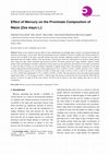 Research paper thumbnail of Effect of Mercury on the Proximate Composition of Maize (Zea mays L.)