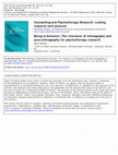 Research paper thumbnail of Being in-between: The relevance of ethnography and auto-ethnography for psychotherapy research