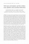 Research paper thumbnail of Substate nationalism and the welfare state: Québec and Canadian federalism: Substate nationalism and the welfare state