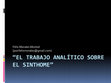 Research paper thumbnail of El trabajo psicoanalítico sobre el sinthome - Presentación PowerPoint