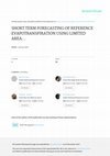 Research paper thumbnail of SHORT TERM FORECASTING OF REFERENCE EVAPOTRANSPIRATION USING LIMITED AREA MODELS AND TIME SERIES TECHNIQUES