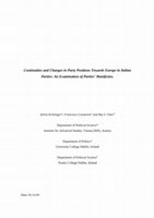 Research paper thumbnail of Continuity and change in party positions towards Europe in Italian parties: an examination of parties' manifestos