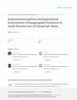 Research paper thumbnail of Sedimentation pattern and depositional environment of Banganapalle Formation in south western part of Palnad Sub-basin, Guntur District, Andhra Pradesh